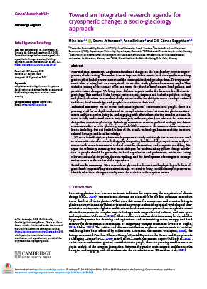 Toward an integrated research agenda for cryospheric change: a socio-glaciology approach